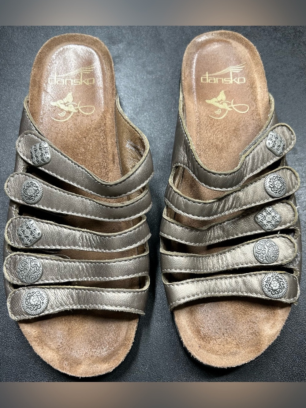Dansko Women’s Size 37 (6.5-7) Janie Bronze Strappy Sandals